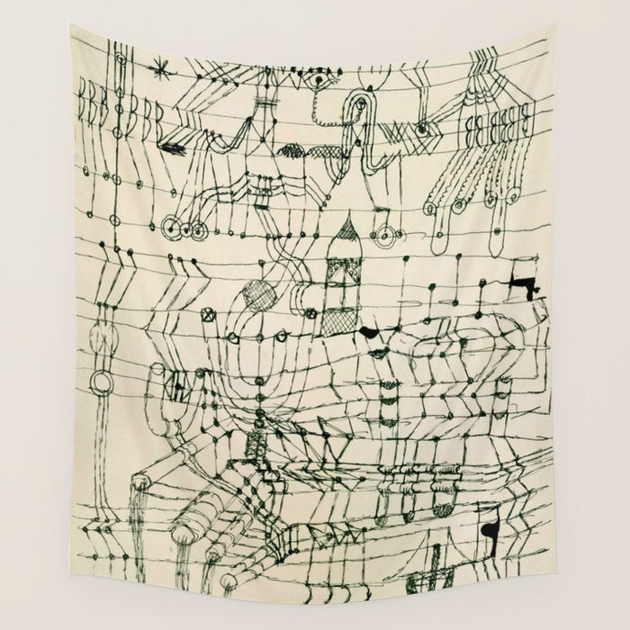 Paul Klee "Drawing Knotted In The Manner Of A Net" Wall Tapestry