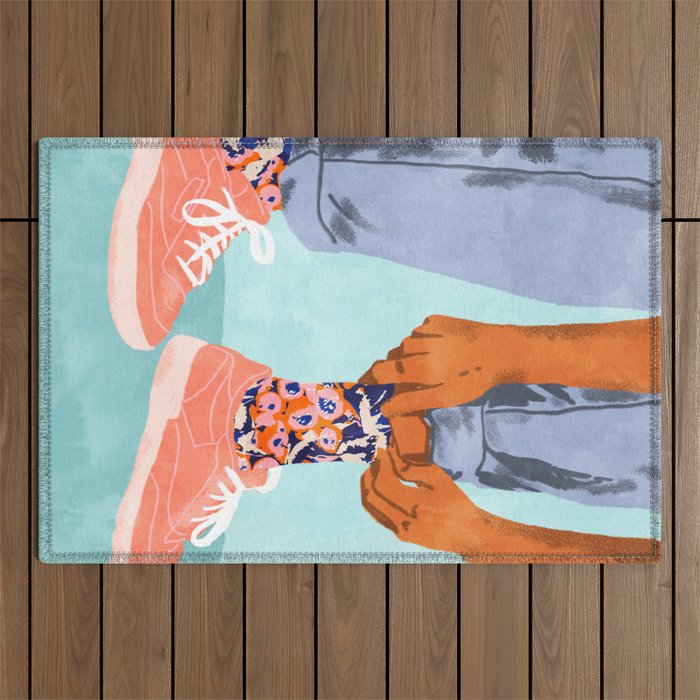 Pull Up Those Pretty Socks! | Optimism Hustle Positivity | Good Vibes Luck Pop Art Outdoor Rug