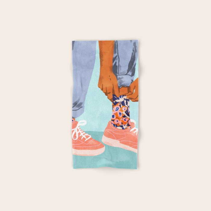 Pull Up Those Pretty Socks! | Optimism Hustle Positivity | Good Vibes Luck Pop Art Bath Towel