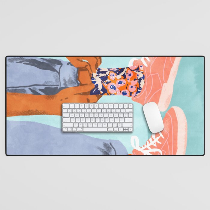 Pull Up Those Pretty Socks! | Optimism Hustle Positivity | Good Vibes Luck Pop Art Desk Mat