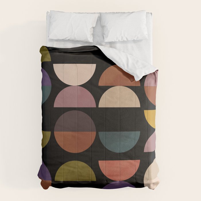 Mid Century Abstract Geometric Autumn 3 Comforter