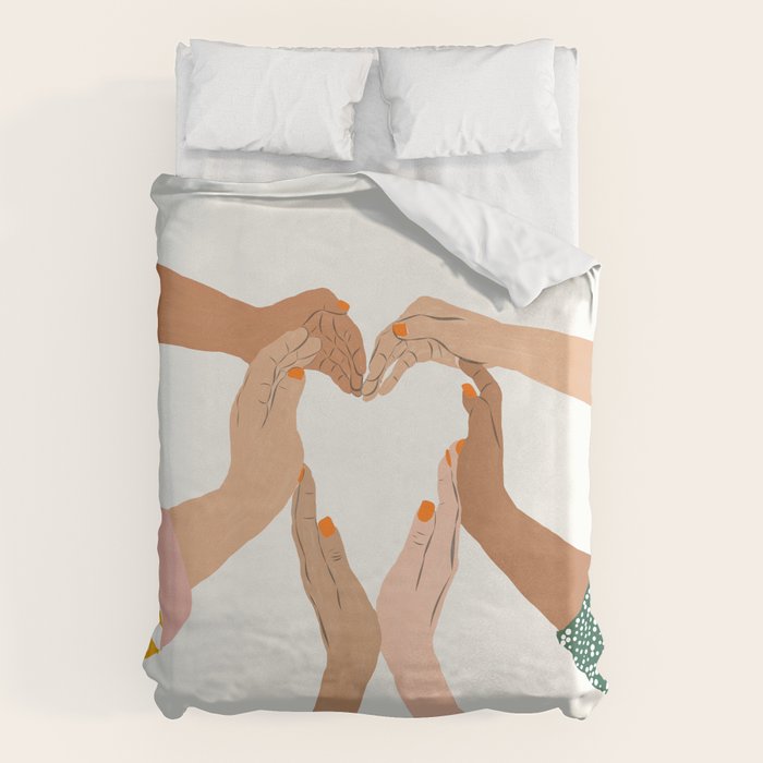 Indiscrimination | Anti-Racism Painting | Unity Illustration | Women Empowerment Growth Mindset Duvet Cover