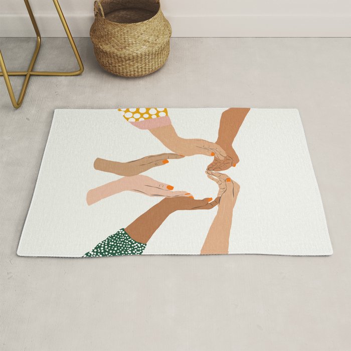 Indiscrimination | Anti-Racism Painting | Unity Illustration | Women Empowerment Growth Mindset Rug