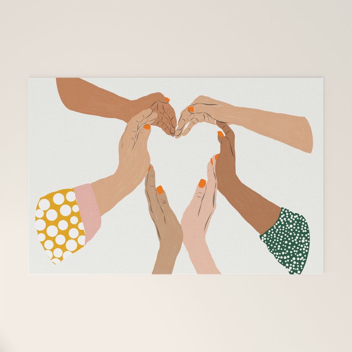 Indiscrimination | Anti-Racism Painting | Unity Illustration | Women Empowerment Growth Mindset Welcome Mat