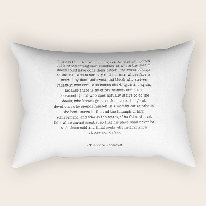 Man In The Arena Theodore Roosevelt Rectangular Pillow