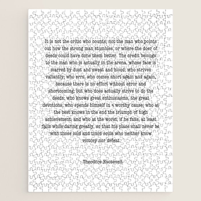 Man In The Arena Theodore Roosevelt Jigsaw Puzzle