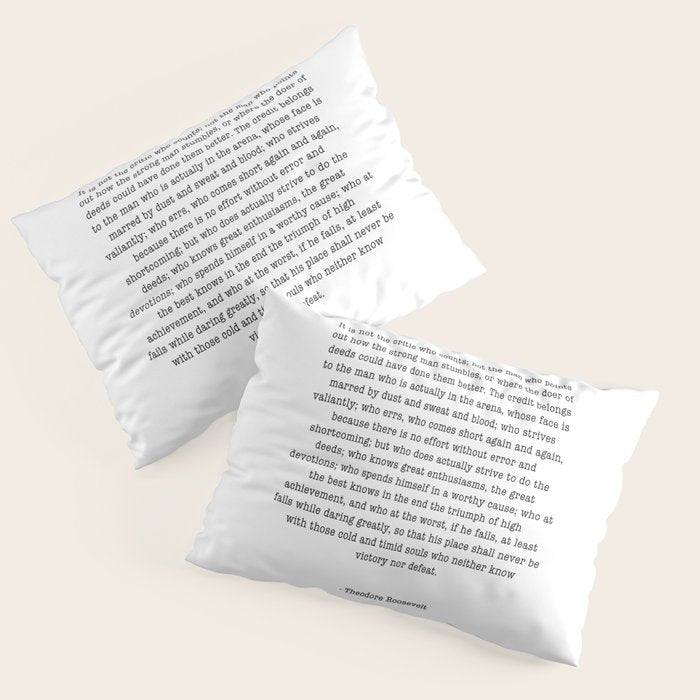 Man In The Arena Theodore Roosevelt Pillow Sham