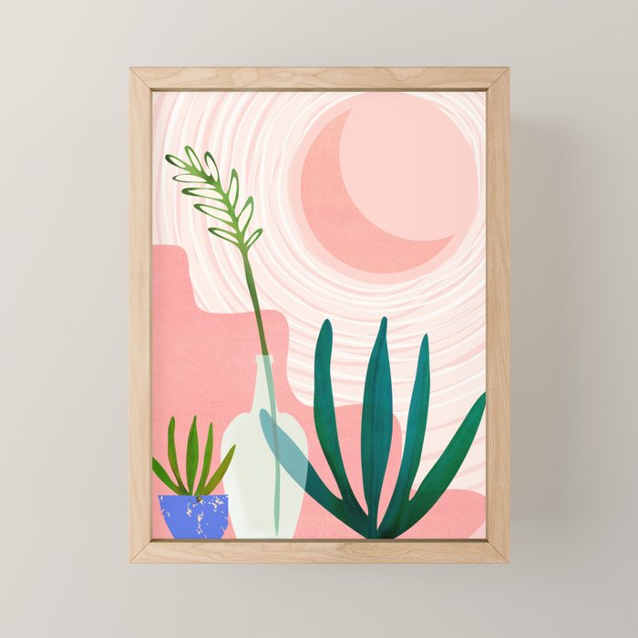 Pink Desert Abstract Landscape Mini Art Print