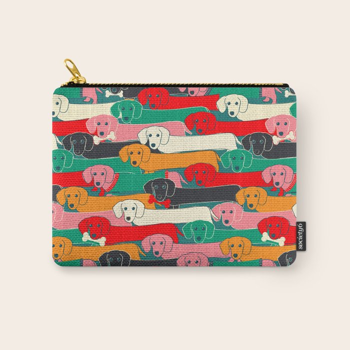 Dachshund Pattern- Happy Dogs Carry All Pouch