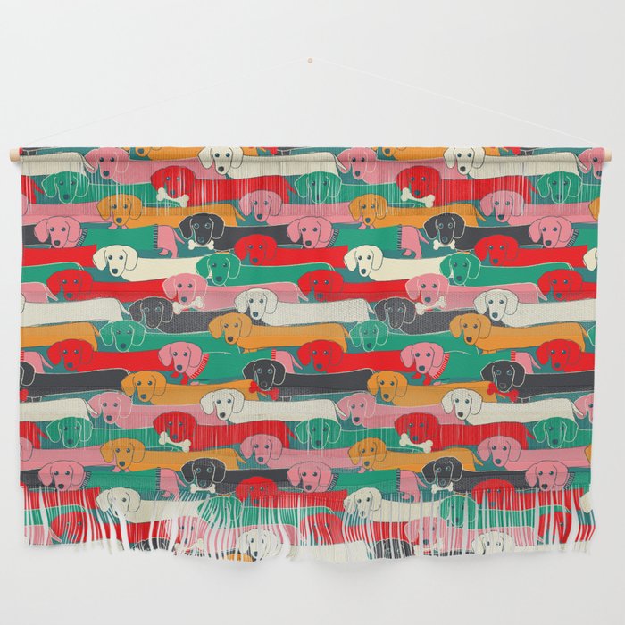 Dachshund Pattern- Happy Dogs Wall Hanging