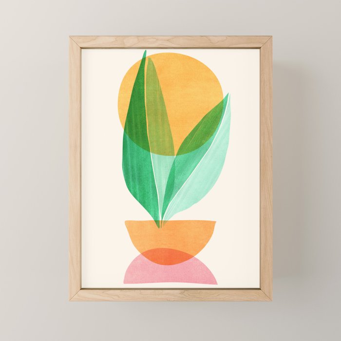 Summer Stack Abstract Plant Illustration Mini Art Print