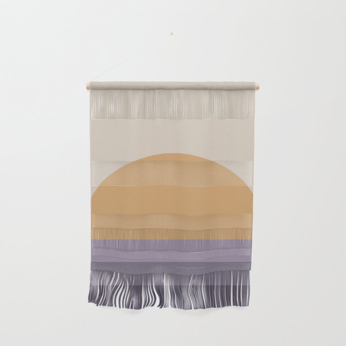 Minimal Retro Sunset Sunrise - Purple Mauve Dusk Wall Hanging