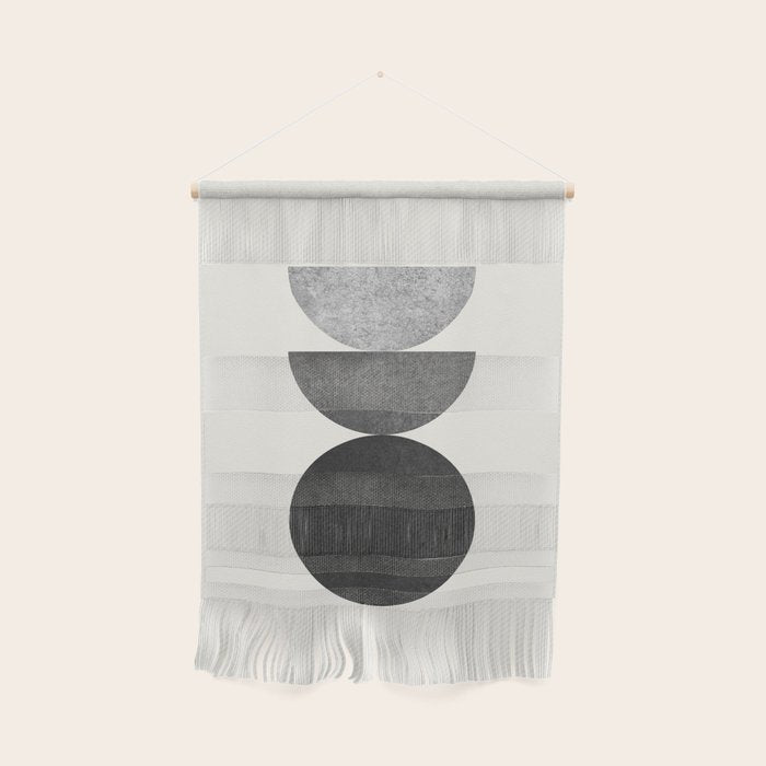 Woodblock Black And White Mid Century Modern Wall Hanging