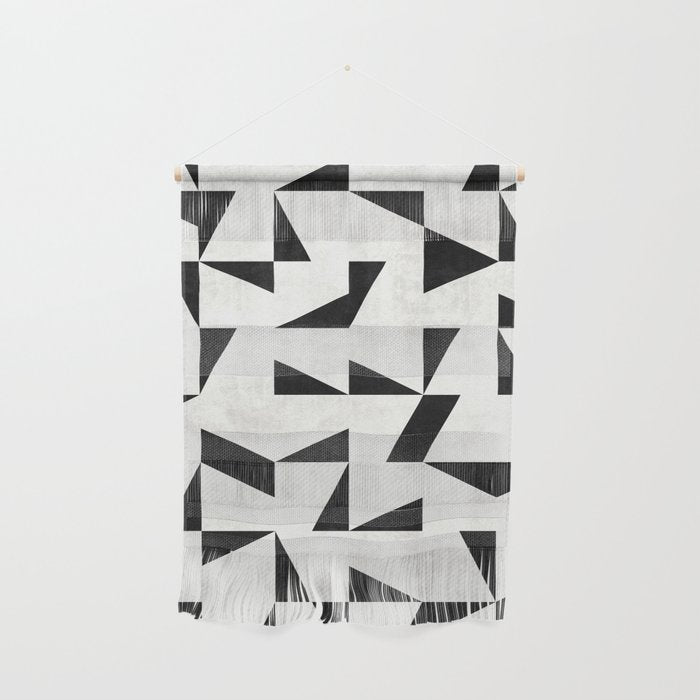 Mid-Century Modern Pattern No.11 - Black And White Conrete Wall Hanging