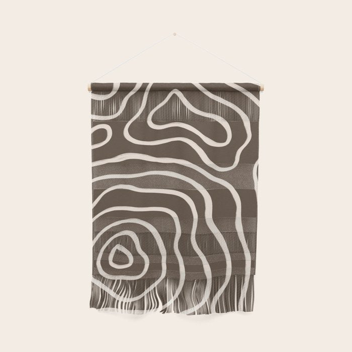 Topographic Map / Brown & Nude Wall Hanging