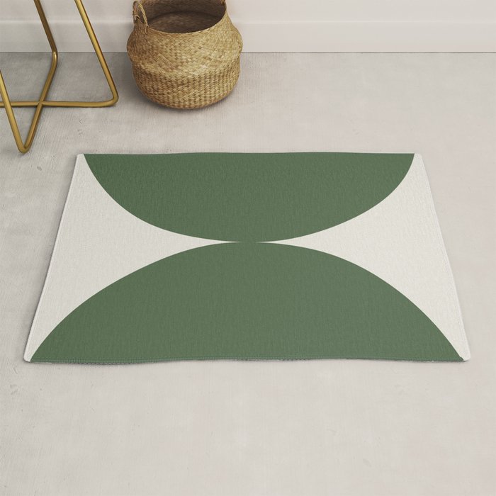 Bold Geometric Shapes Maximalism Xiii Green Rug