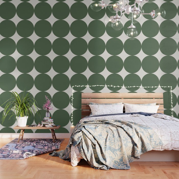 Bold Geometric Shapes Maximalism Xiii Green Wallpaper