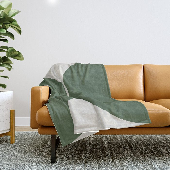 Bold Geometric Shapes Maximalism Xiii Green Throw Blanket