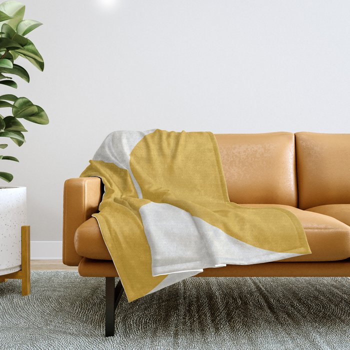 Bold Geometric Shapes Maximalism Xii Golden Yellow Throw Blanket