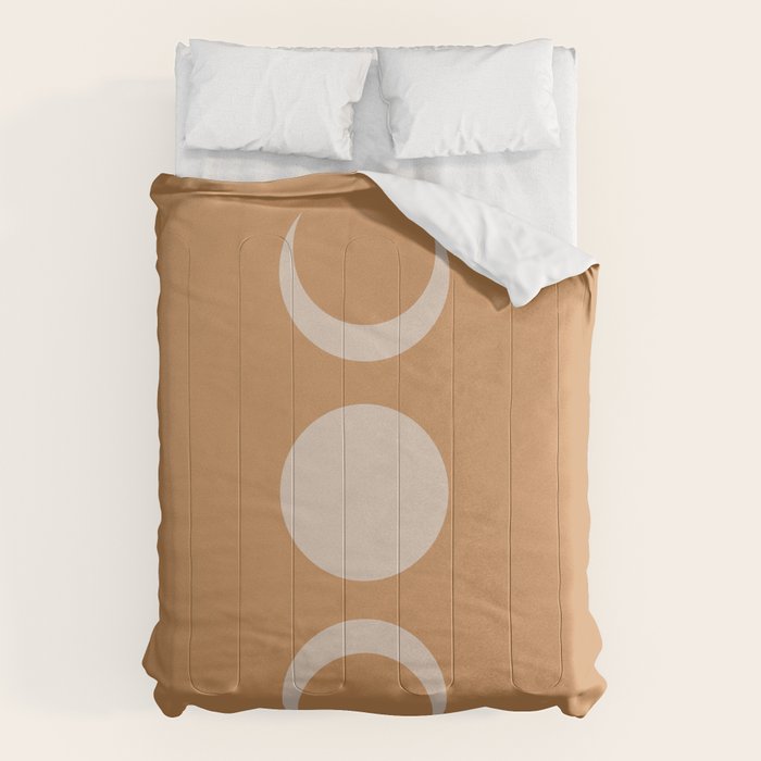 Moon Shapes Minimalism - Desert Sand Comforter