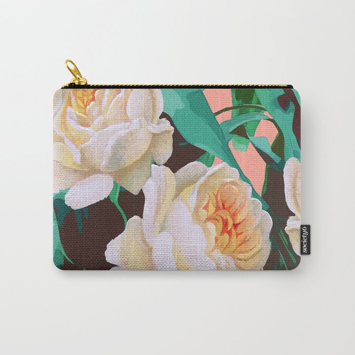 Tropical & White Blossom #Painting #Tropical #Botanical Carry All Pouch