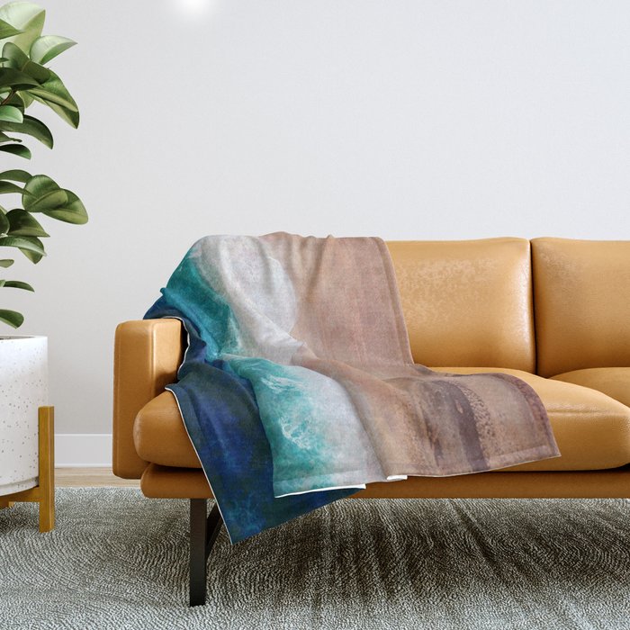 Watercolour Summer Beach Iv Throw Blanket