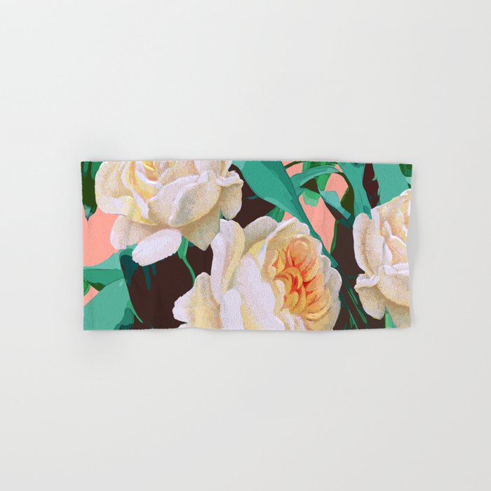 Tropical & White Blossom #Painting #Tropical #Botanical Bath Towel