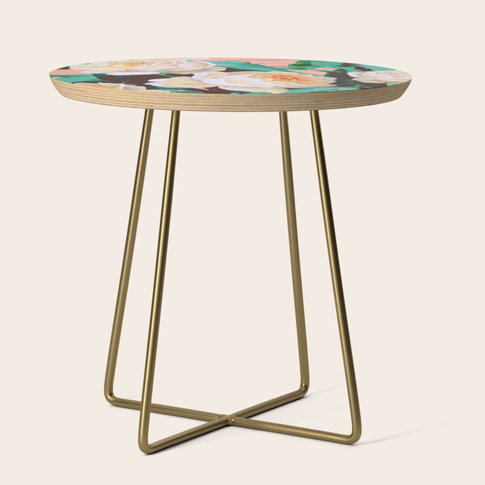 Tropical & White Blossom #Painting #Tropical #Botanical Side Table