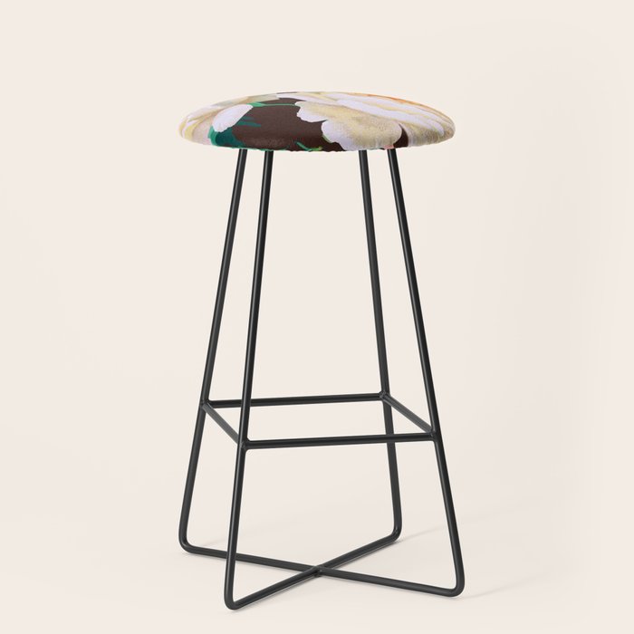 Tropical & White Blossom #Painting #Tropical #Botanical Stool