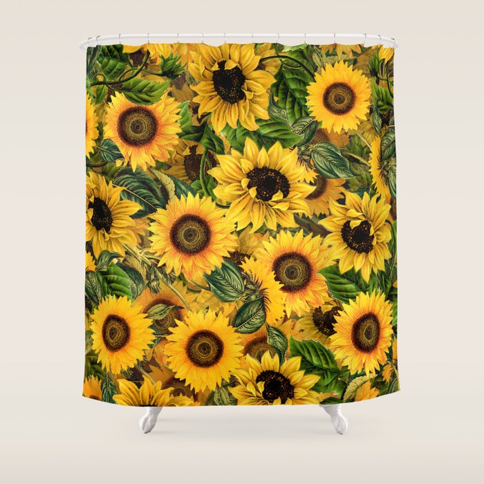 Vintage & Shabby Chic - Noon Sunflowers Garden Shower Curtain