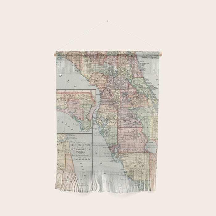 Vintage Map Of Florida (1891) Wall Hanging