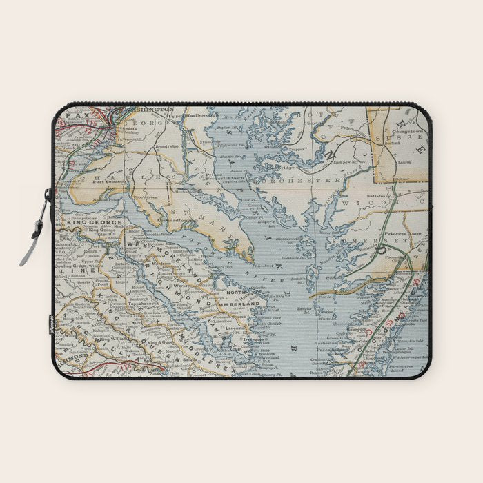 Vintage Map Of The Chesapeake Bay (1901) Laptop Sleeve