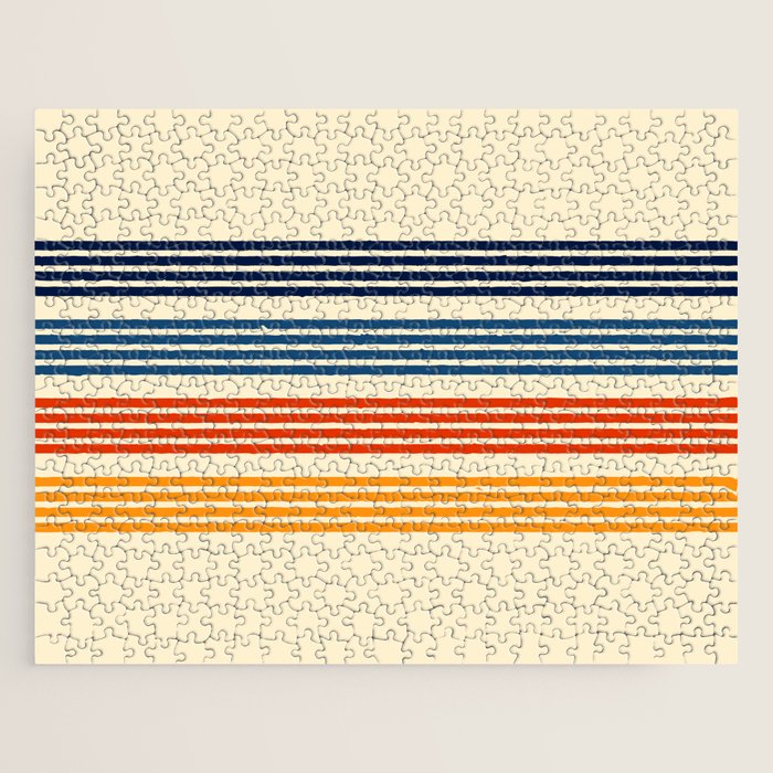 Kenshin - Classic Old School Retro Stripes Jigsaw Puzzle