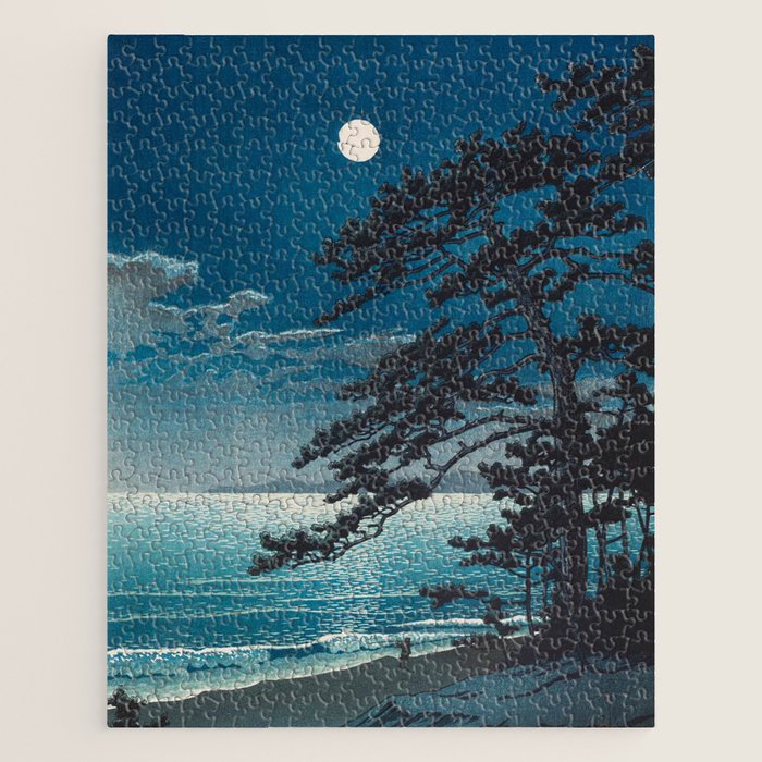 Spring Moon At Ninomiya Beach By Kawase Hasui Jigsaw Puzzle
