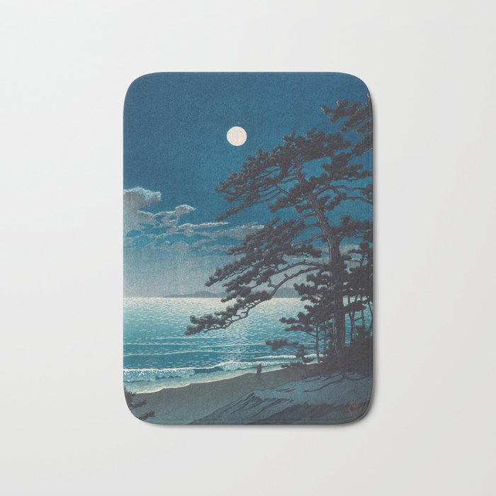 Spring Moon At Ninomiya Beach By Kawase Hasui Bath Mat
