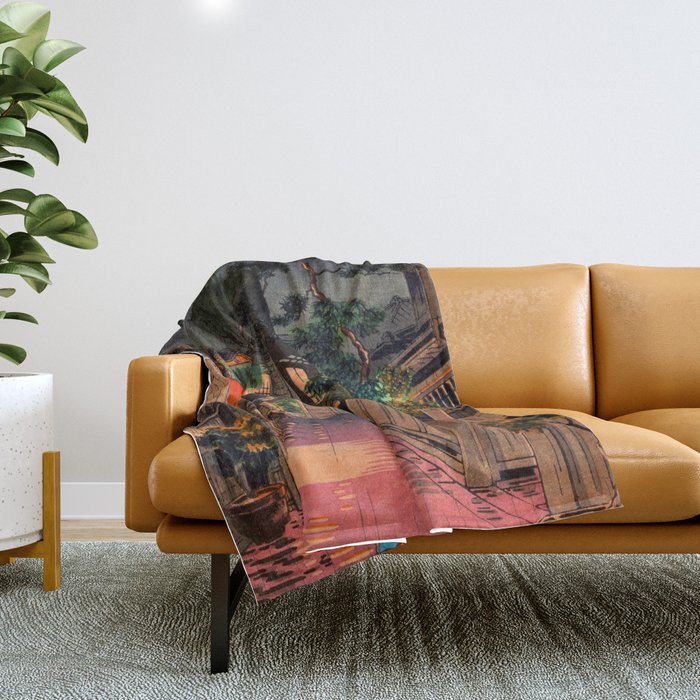 Evening At Ushigome By Tsuchiya Koitsu Throw Blanket