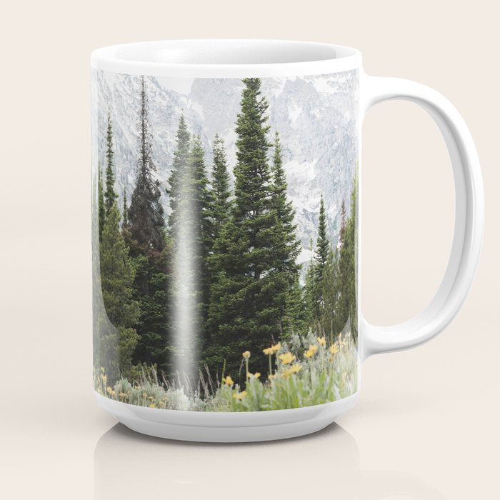 Grand Teton National Park Wildflower Adventure - Wanderlust Mountains Coffee Mug