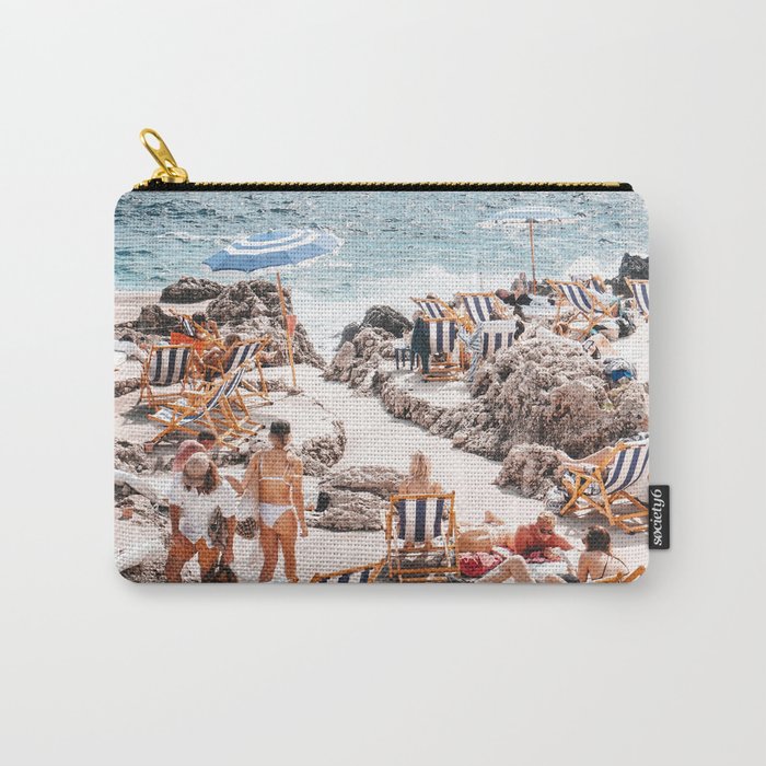 Beach Day, Travel Photography Digital Wall Decor, Tropical Beach Island Collage Carry All Pouch
