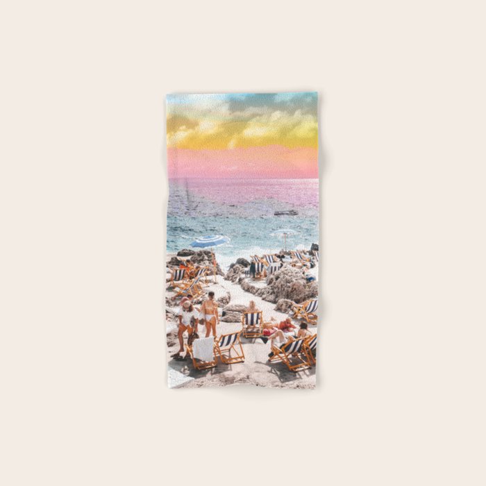 Beach Day, Travel Photography Digital Wall Decor, Tropical Beach Island Collage Bath Towel
