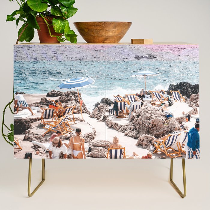 Beach Day, Travel Photography Digital Wall Decor, Tropical Beach Island Collage Credenza