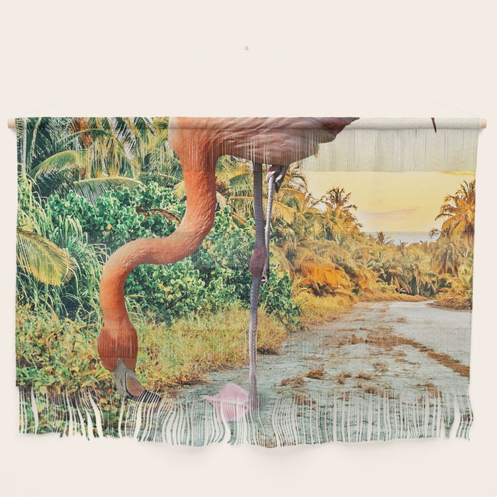 Flamingo Vacay #Photography #Surrealism Wall Hanging