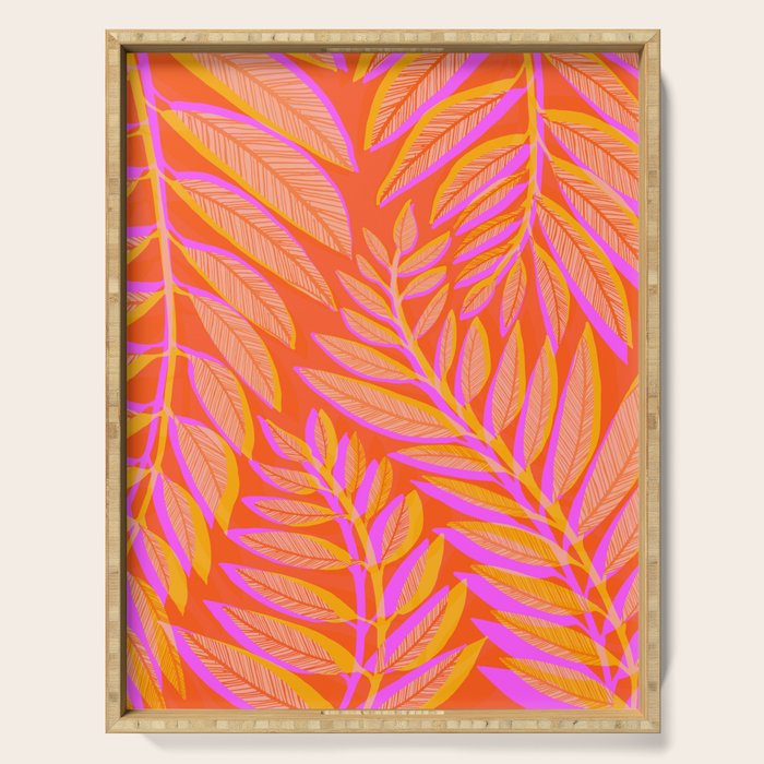 Hot Tropics Ii - Vertical Pink Orange Palette Serving Tray