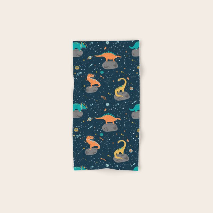 Dinosaurs Floating On An Asteroid Bath Towel