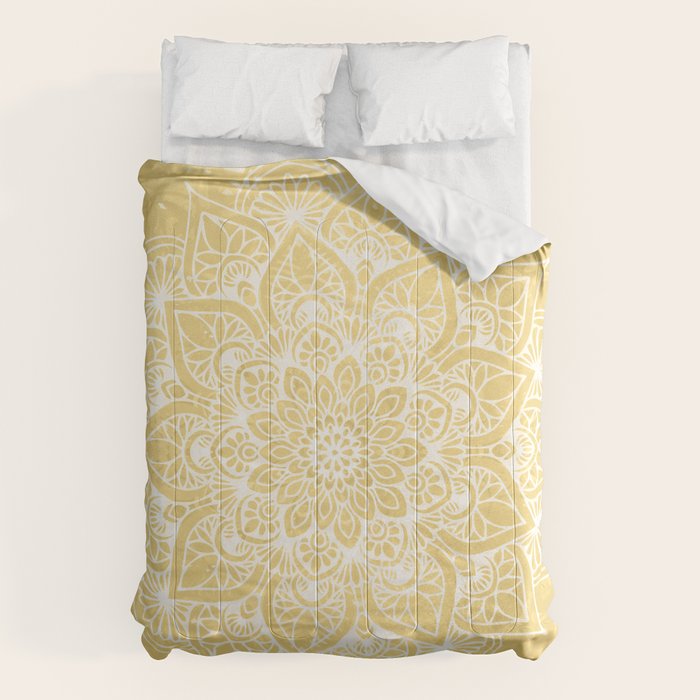 Mandala, Floral, Sun, Wall Art Boho Comforter