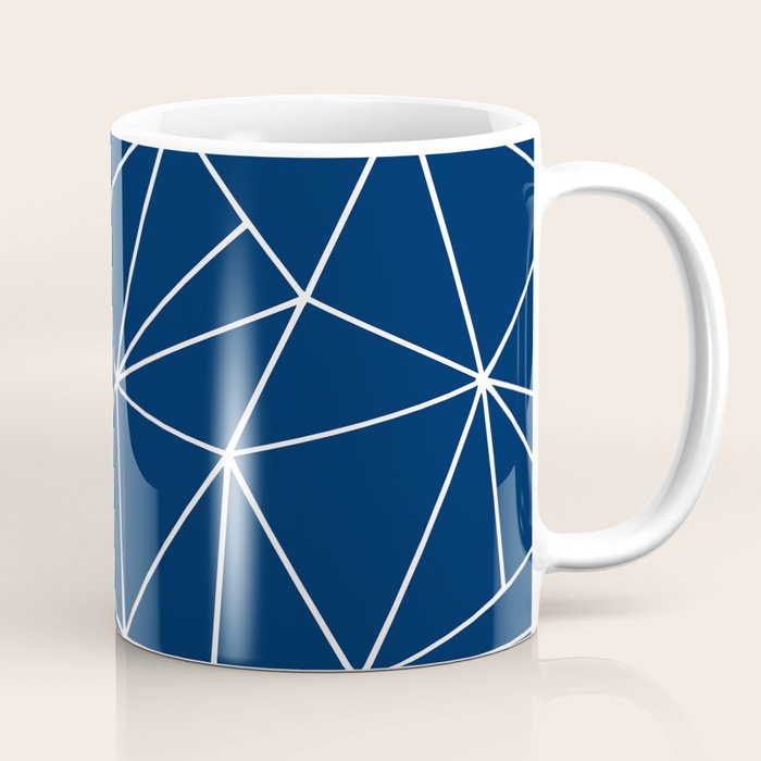 Triangle Geometric Art,  Navy Blue, Pieces Art Coffee Mug