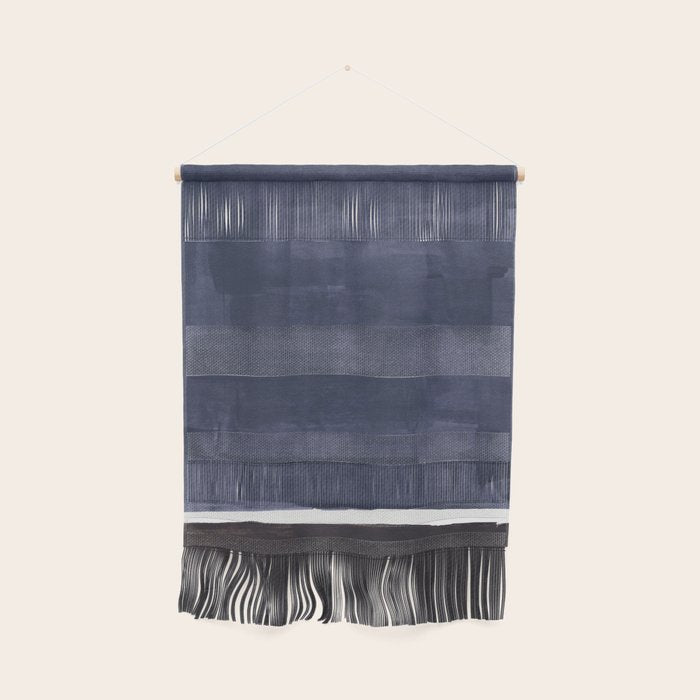 Navy Black Rothko Fun Colorful Mid Century Modern Abstract Painting Shapes Pattern Wall Hanging