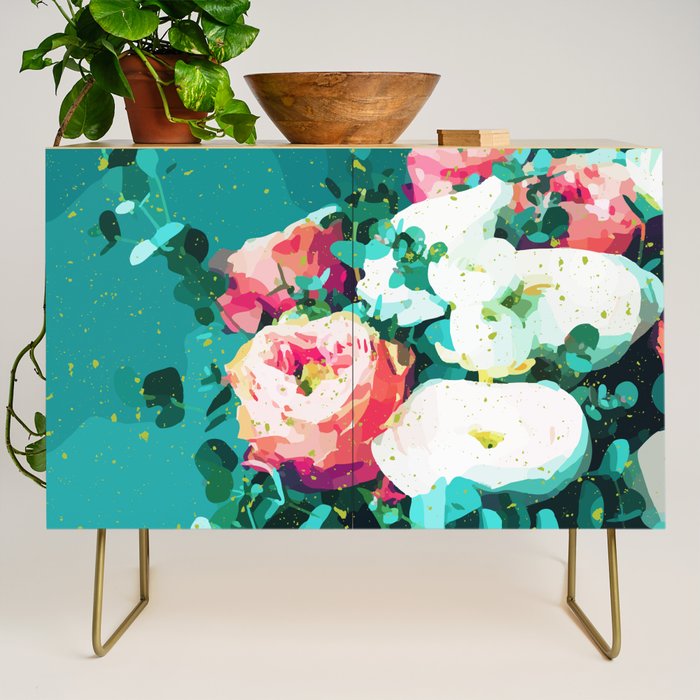 Floral & Confetti #Digitalart #Floral Credenza
