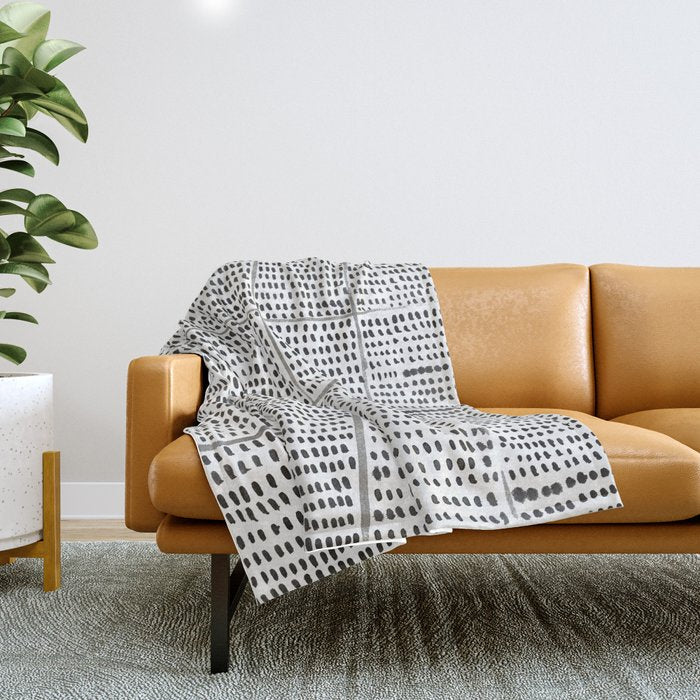 Categorize Print In Black And White Throw Blanket