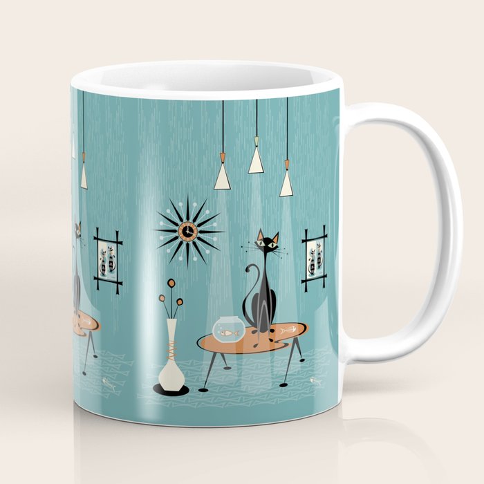 Mid Century Mishchief/ Cat Red Handed I Coffee Mug
