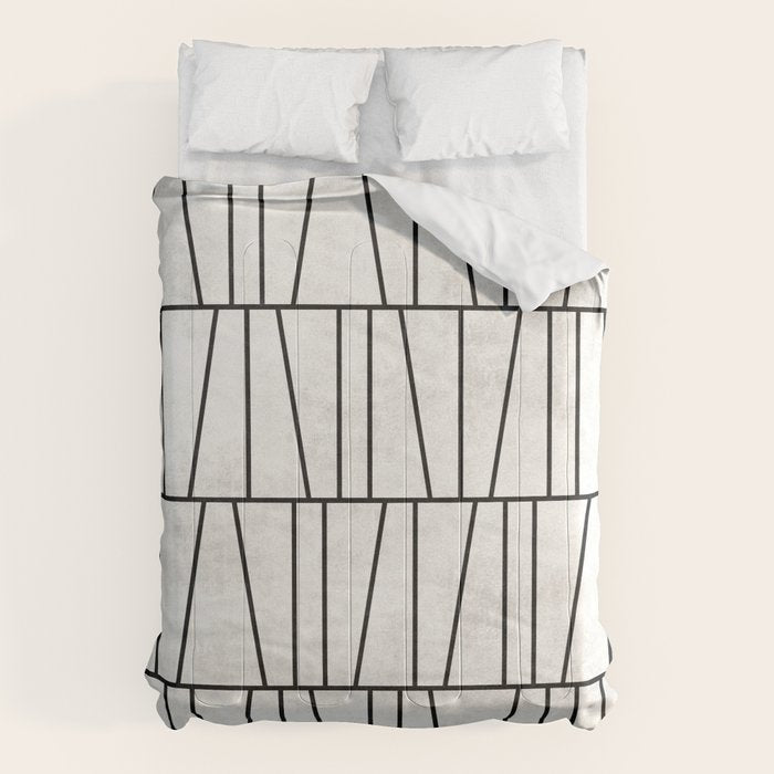Mid-Century Modern Pattern No.6 - White Comforter